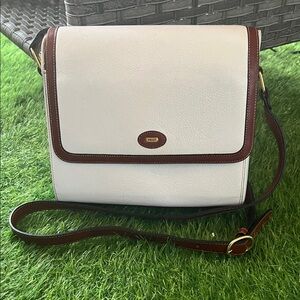 Bally White and Brown Crossbody Bag